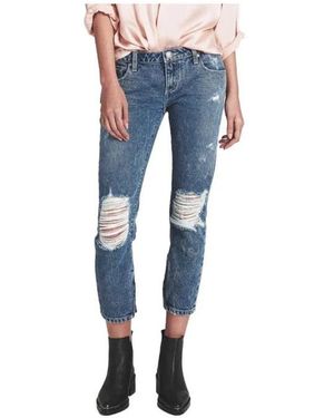 One Teaspoon Baumwoll-Cropped-Jeans - Blau