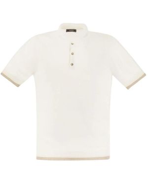 Peserico Tops ,Wit ,Katoen Sail Collar Truien