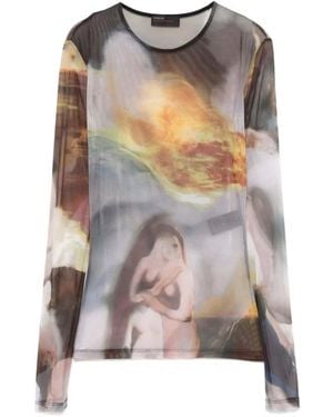 Mugler Long Sleeve T-Shirts - Grey