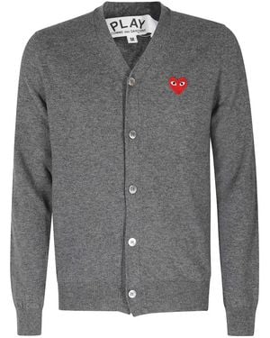COMME DES GARÇONS PLAY V-Ausschnitt Cardigan - Grau