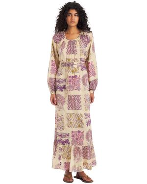 Antik Batik Kleedjes ,Veelkleurig ,Katoen Jane Lange Jurk - Roze