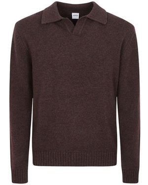 Aspesi Tops ,Bruin ,Wol Wolmix Polo