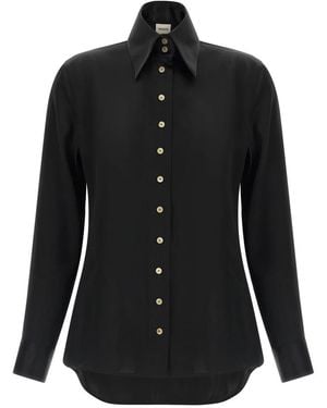 KHAITE Overhemden ,Zwart ,Leer The Ivy Shirt