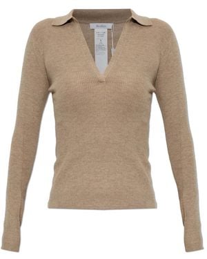 Max Mara Truien & Vesten ,Kasjmier Angel Cashmere Top - Naturel