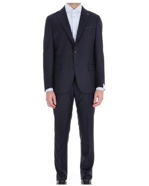 Eleventy Single Breasted Suits - Blue