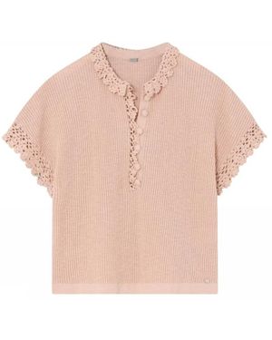 GUSTAV Truien & Vesten ,Roze ,Rondgebreide Trui