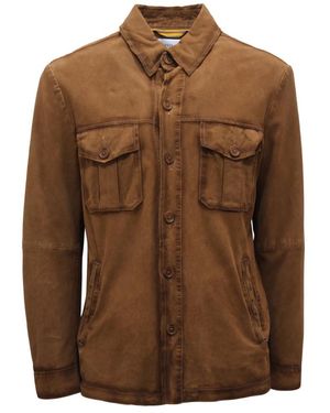 Bully Vintage-Effekt Wildlederjacke - Braun