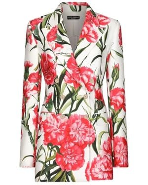 Dolce & Gabbana Printed Blazer Jacket - Red