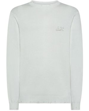 Sun 68 Round-Neck Knitwear - White