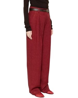 Max Mara Broeken ,Rood ,Linnen Mstsumero Wijde Broek
