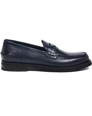Baldinini Gefalteter Leder-Loafer - Blau