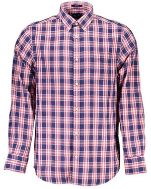 GANT Klassisches blaues baumwoll-langarmhemd - Lila