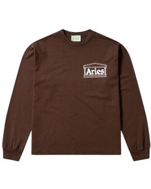 Aries Ls tee mit temple-druck - Braun