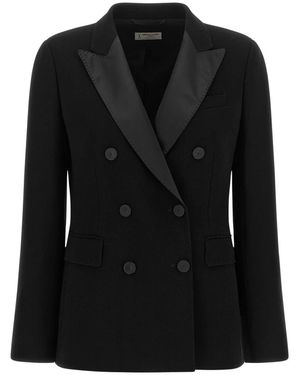 Alberto Biani Jassen ,Zwart ,Polyester Dubbelrijige Blazer
