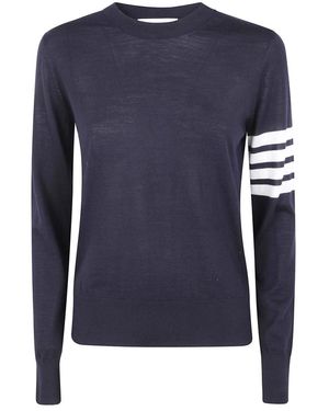 Thom Browne Round-Neck Knitwear - Azul