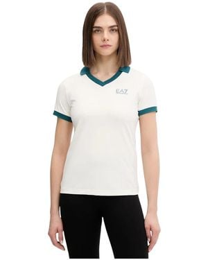 EA7 Tops ,Polyester Training T-Shirt - Wit