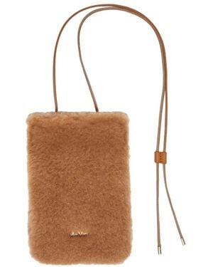 Max Mara Teddy Fabric Mini Crossbody - Brown