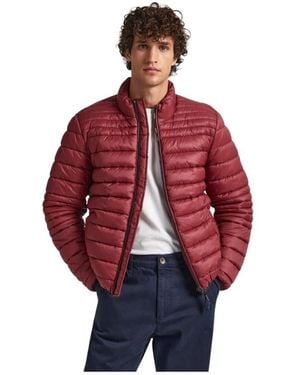 Pepe Jeans Jassen ,Rood ,Nylon Down Jassen