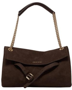 Orciani Tassen ,Bruin ,Leer Venus Nabucco Tas