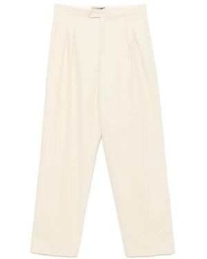 Twinset Elegante Broek Met Pinktuck-Details - Naturel
