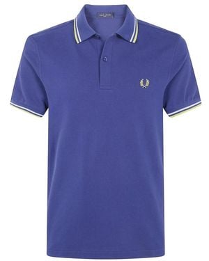 Fred Perry Tops ,Blauw ,Katoen M3600P Twin Tipped Poloshirt