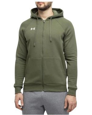 Under Armour Hoodies & Sweatvesten ,Groen ,Katoen Rival Fleece Full-Zip Hoodie