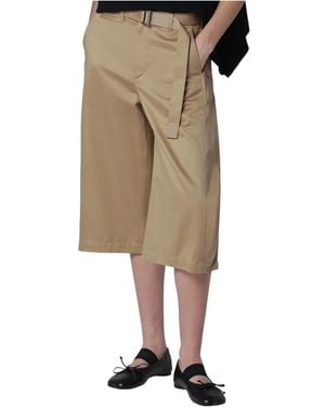 Sacai Cropped Trousers - Natural