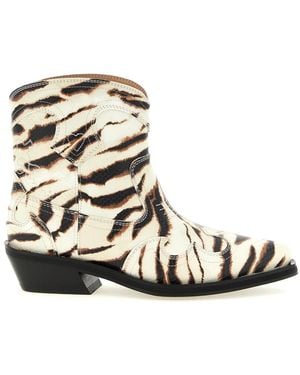 Ganni Cowboy & Biker Boots - Brown