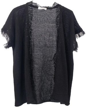 Le Tricot Perugia Linnen En Katoenen Vest - Zwart