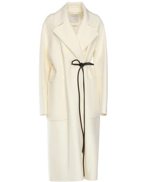 Sportmax Wickelmantel Aus Doppelseitiger Wolle - Natur
