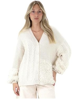 Kaos Oversized-Strickjacke Mit Dekorativer Textur - Weiß