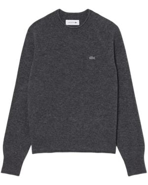 Lacoste Truien & Vesten ,Grijs ,Wol 3D Gebreide Wollen Trui
