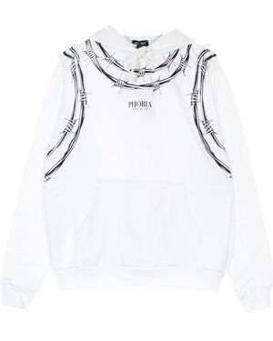 PHOBIA ARCHIVE Langärmeliges Sweatshirt Mit Gebürstetem Finish - Weiß