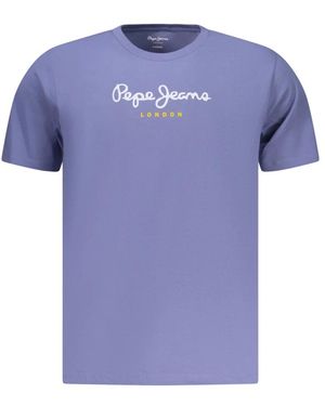 Pepe Jeans Tops ,Paars ,Katoen Eggo T-Shirt - Blauw