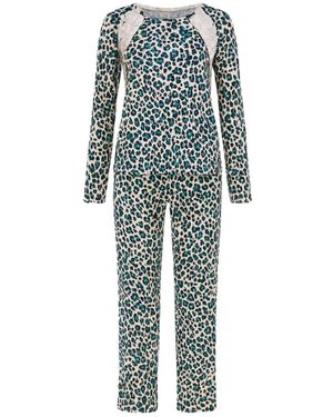 Twinset Nachtkleding ,Groen ,Polyester Lange Pyjamaset - Blauw