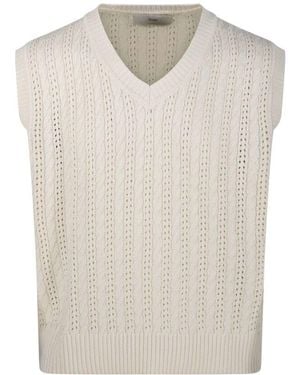 DUNST Gehäkelte Strickweste - Weiß