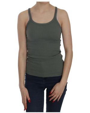 Pink Memories Sleeveless Tops - Grey
