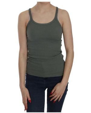 Pink Memories Sleeveless Tops - Gray