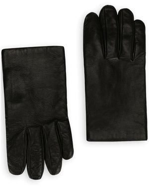 Dolce & Gabbana Zwarte Cashmere Gevoerde Nappa Handschoenen