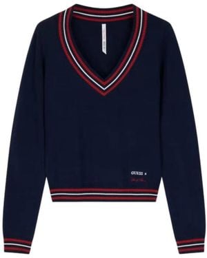 Guess Marilyn V-Neck Trui - Blauw