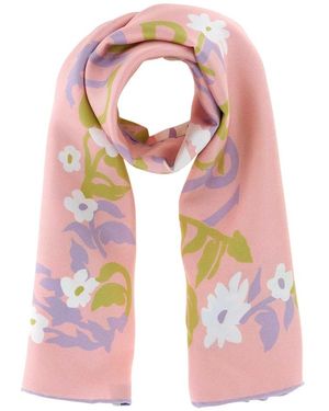 Burberry Accessoires ,Roze ,Floral Ekd Zijden Sjaal