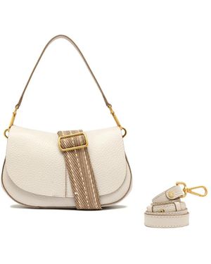 Gianni Chiarini Tassen ,Leer Helena Round - Metallic