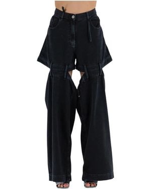 The Attico Lange Ashton Jeans Mit Gürtelschlaufen - Schwarz
