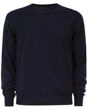 Kiton Rundhals-Langarmpullover - Blau
