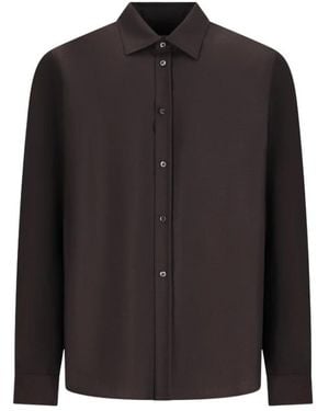 Jil Sander Overhemden ,Bruin ,Wol 240 Overhemd - Zwart