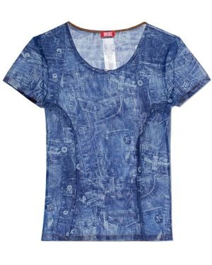 DIESEL Printed T-Shirt - Blue