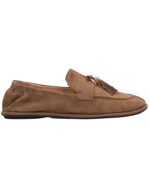 ESTRO Velours Barfuß-Loafer Mit Quaste - Braun