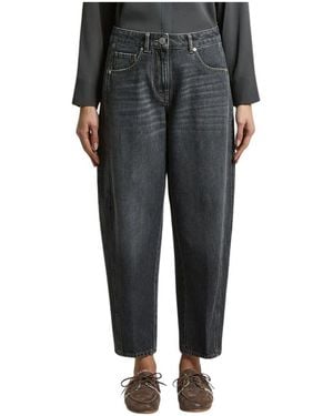Peserico Cropped Jeans - Grijs
