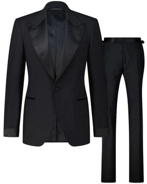 Tom Ford Single Breasted Suits - Black