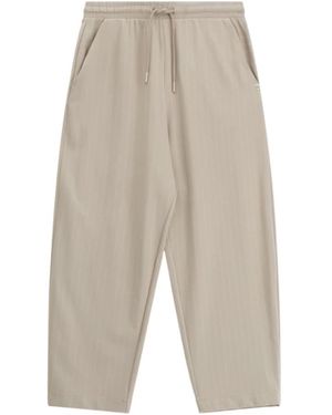 Please Broeken ,Polyester Wide Striped Drawstring Broeken - Naturel